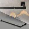 Kleiderstange Garderobe Wandmontage 30x90 cm Schwarz aus Stahl ML-Design