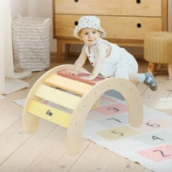 Kletterbogen für Kinder 74x41x38,5 cm Mehrfarbig aus Holz Joyz