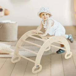 Kletterbogen für Kinder 89x52x45,5 cm Natur aus Holz Joyz