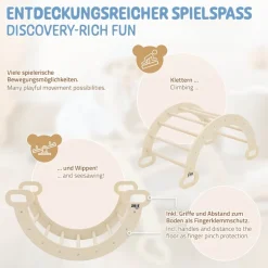 Kletterbogen für Kinder 89x52x45,5 cm Natur aus Holz Joyz