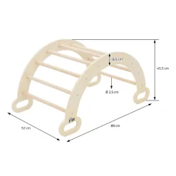 Kletterbogen für Kinder 89x52x45,5 cm Natur aus Holz Joyz