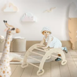 Kletterbogen für Kinder 89x52x45,5 cm Natur aus Holz Joyz