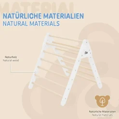 Kletterdreieck für Kinder ab 1 Jahr 73x72x60 cm Natur/Weiß aus Holz Joyz