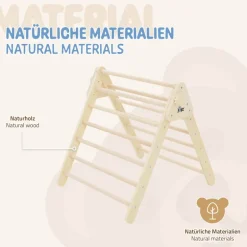 Kletterdreieck für Kinder ab 1 Jahr 73x72x70 cm Natur aus Holz Joyz