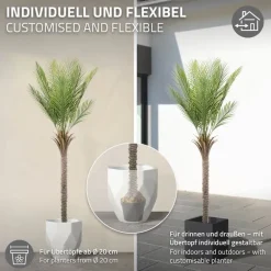 Künstliche Palme 180 cm Tropische Kunstpalme im Topf ML-Design