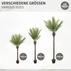 Künstliche Palme 210 cm Tropische Kunstpalme im Topf ML-Design