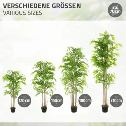 Künstlicher Bambus 180 cm Kunstpflanze mit Echtholzstamm ML-Design
