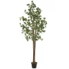 Künstlicher Eukalyptusbaum 210 cm Kunstpflanze mit Naturholzstamm ML-Design