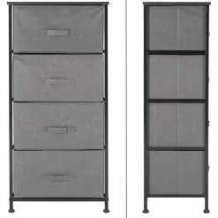 Kommode mit 4 Schubladen 45x30x94 cm Grau aus MDF ML-Design