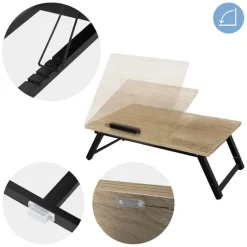 Laptoptisch fürs Bett oder Sofa Eiche aus Holz ML-Design