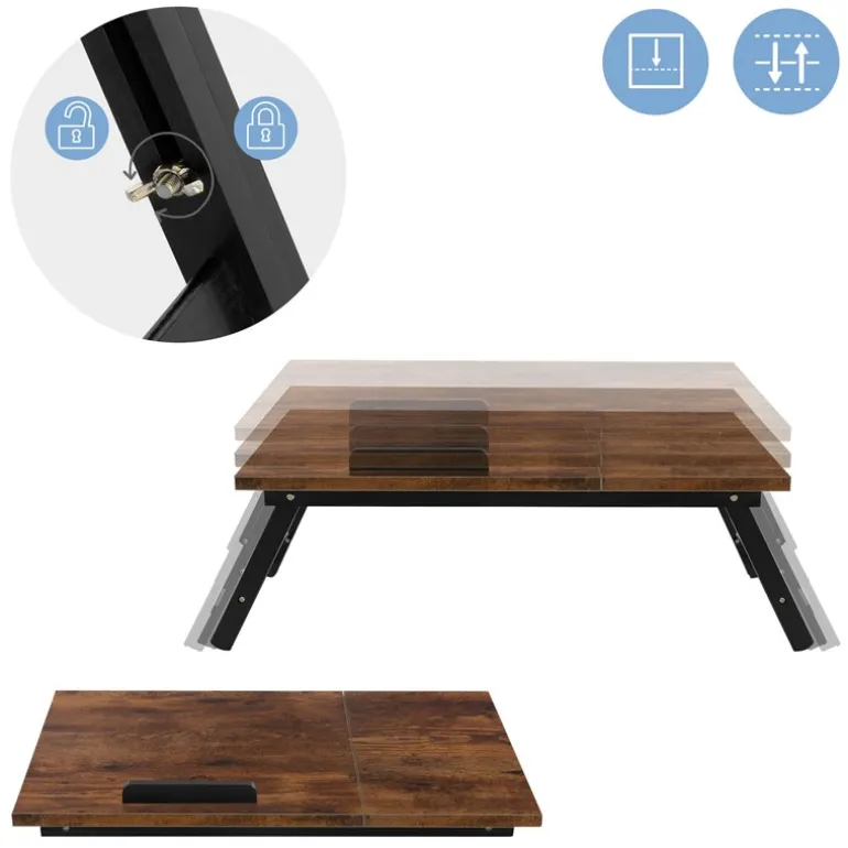 Laptoptisch fürs Bett oder Sofa Vintage Braun aus Holz ML-Design