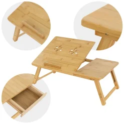 Laptoptisch klappbar Braun aus Holz ML-Design