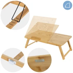 Laptoptisch klappbar Braun aus Holz ML-Design