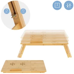 Laptoptisch klappbar Braun aus Holz ML-Design