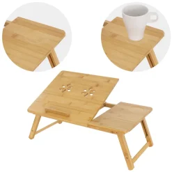 Laptoptisch klappbar Braun aus Holz ML-Design