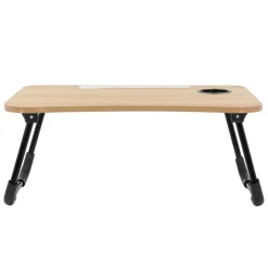 Laptoptisch mit USB-Ports klappbar 60x40 cm Holzoptik aus MDF inkl. USB Lampe und Ventilator ML-Design