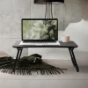 Laptoptisch mit USB-Ports klappbar 60x40 cm Schwarz aus MDF inkl. USB Lampe und Ventilator ML-Design