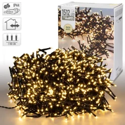 LED Büschel Lichterkette 11 m mit 1512 LEDs Warmweiß IP44