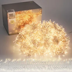 LED Büschel Lichterkette 22 m mit 3000 LEDs Warmweiß IP44