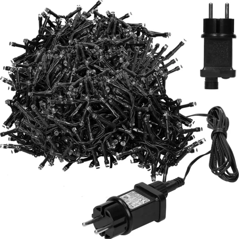 LED Cluster Lichterkette 39m, 3000 LEDs Kaltweiß, mit Timer und 8 Leuchtmodi, IP44 Innen/Außen