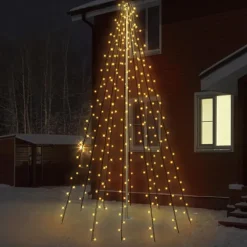 LED Lichterkette Fahnenmastbeleuchtung 8m mit 360 LEDs Warmweiß