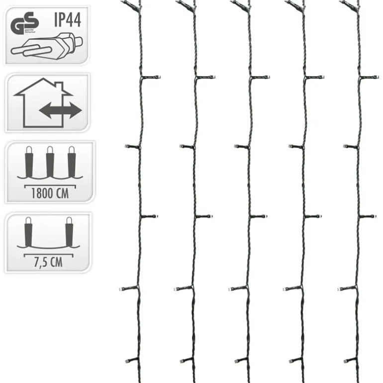 LED Lichterkette 18 m mit 240 LEDs Warmweiß IP44