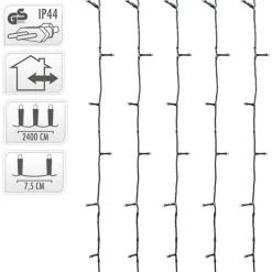 LED Lichterkette 24 m mit 320 LEDs Warmweiß IP44