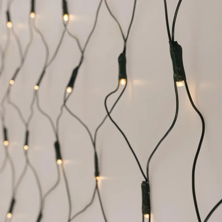 LED Lichternetz 100x200 cm mit 160 LEDs Warmweiß IP44
