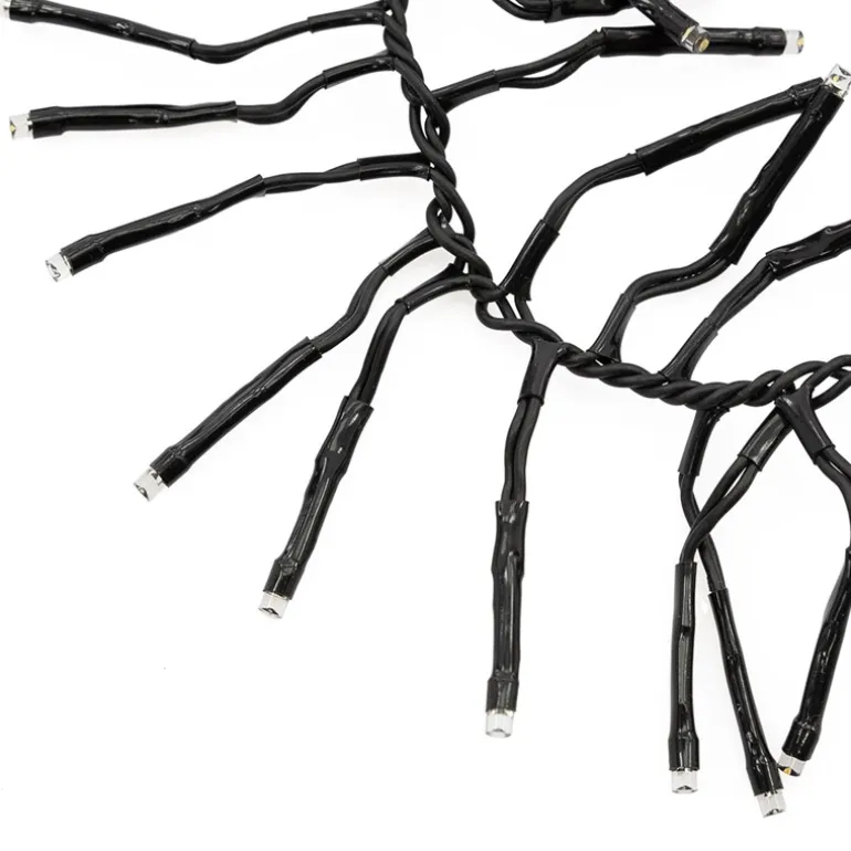 LED Lichtervorhang mit 8 Leuchtmodis 1m mit 480 warmweißen LEDs IP44 Steckdose