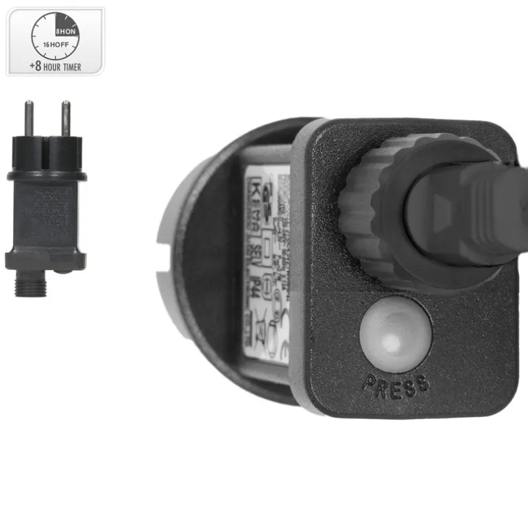 LED Lichtervorhang mit 8 Leuchtmodis 1m mit 480 warmweißen LEDs IP44 Steckdose