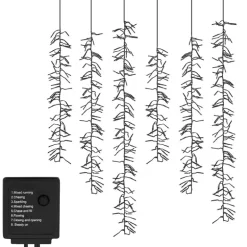 LED Lichtervorhang mit 8 Leuchtmodis 1m mit 480 warmweißen LEDs IP44 Steckdose