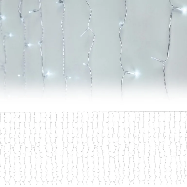 LED Lichtervorhang 2m Kaltweiß mit 240 LED aus PVC