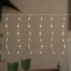 LED Lichtervorhang 3 m mit 120 LEDs Warmweiß IP44 Timer