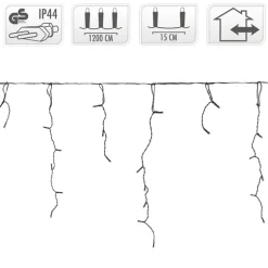 LED Lichtvorhang 12m warmweiß mit 360 LEDs aus PVC
