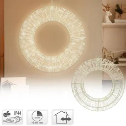 LED Metall Kranz Ø 50 cm mit 1440 LEDs Warmweiß IP44