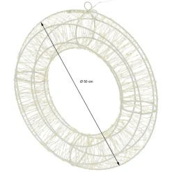 LED Metall Kranz Ø 50 cm mit 1440 LEDs Warmweiß IP44