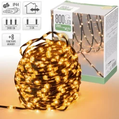 LED Micro Cluster Lichterkette 24 m mit 800 warmweißen LEDs und 8 Funktionen