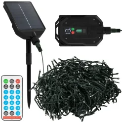 LED Solar Cluster Lichterkette 11 m mit 560 warmweißen LEDs 13 Modi & Timer