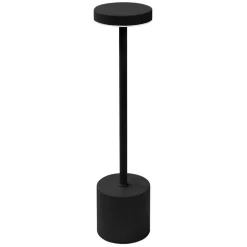 LED Tischlampe kabellos mit Touch, Schwarz Ø8x34,5cm Akku Tischleuchte USB-C ML-Design