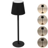 LED Tischlampe kabellos mit Touch, Schwarz, Ø10x36 cm, Akku Tischleuchte USB-C ML-Design