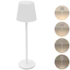 LED Tischlampe kabellos mit Touch, Weiß, Ø10x36 cm, Akku Tischleuchte USB-C ML-Design