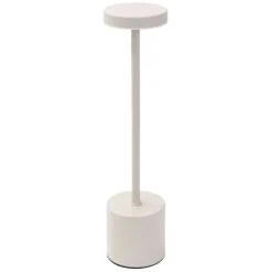 LED Tischlampe kabellos mit Touch, Creme Ø8x34,5cm Akku Tischleuchte USB-C ML-Design