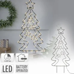 LED Weihnachtsbaum 87 cm mit 90 Warmweißen LEDs aus Metall