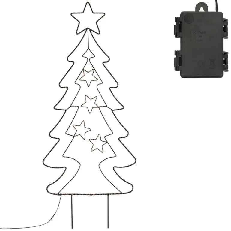 LED Weihnachtsbaum 87 cm mit 90 Warmweißen LEDs aus Metall