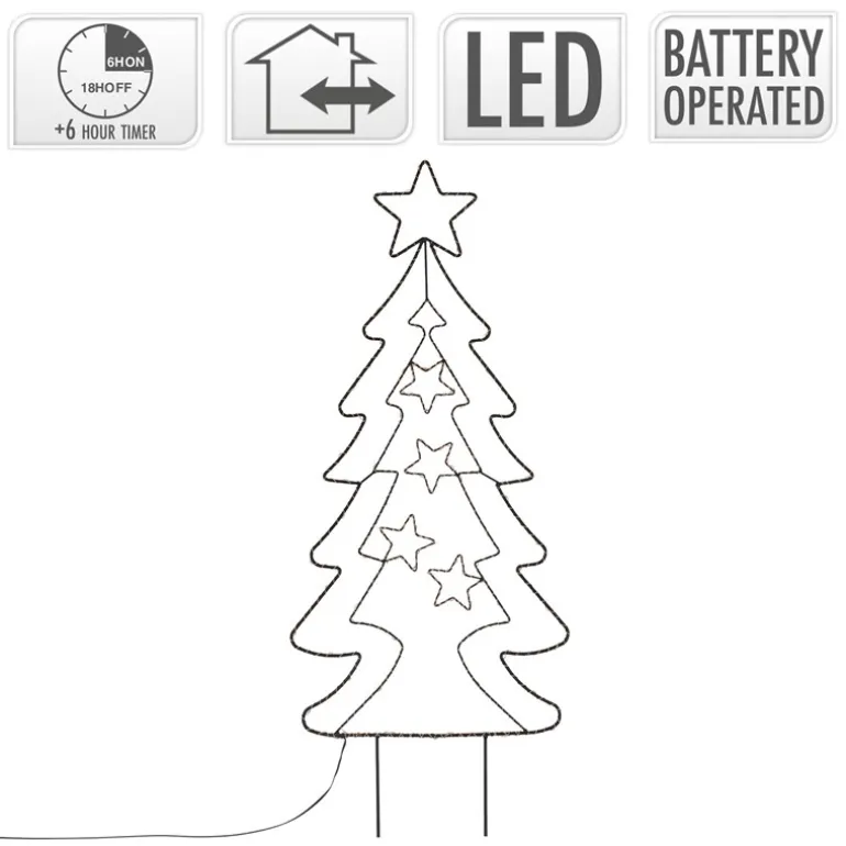 LED Weihnachtsbaum 87 cm mit 90 Warmweißen LEDs aus Metall