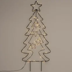 LED Weihnachtsbaum 87 cm mit 90 Warmweißen LEDs aus Metall