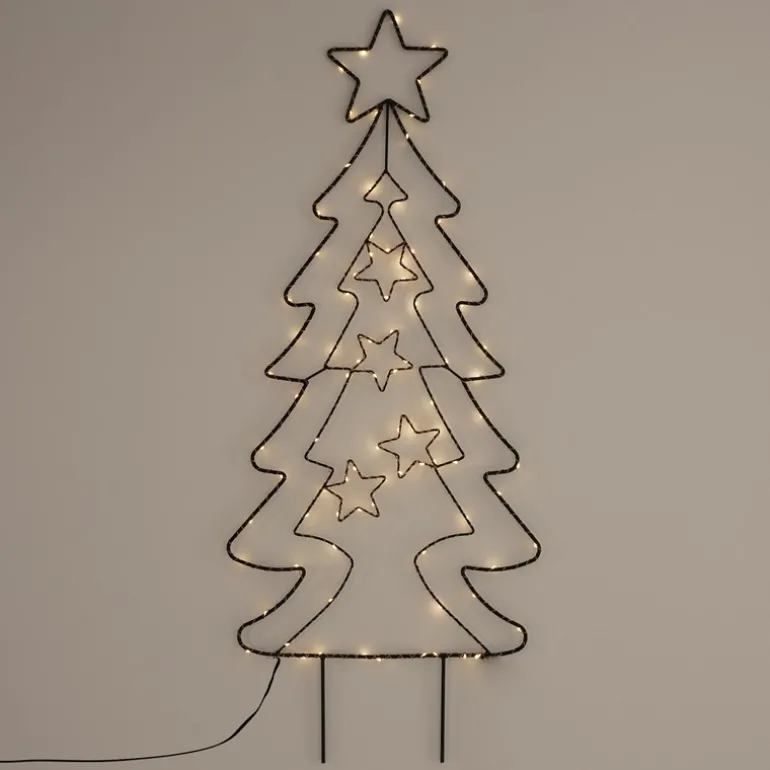 LED Weihnachtsbaum 87 cm mit 90 Warmweißen LEDs aus Metall