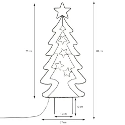 LED Weihnachtsbaum 87 cm mit 90 Warmweißen LEDs aus Metall