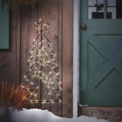LED Weihnachtsbaum 87 cm mit 90 Warmweißen LEDs aus Metall