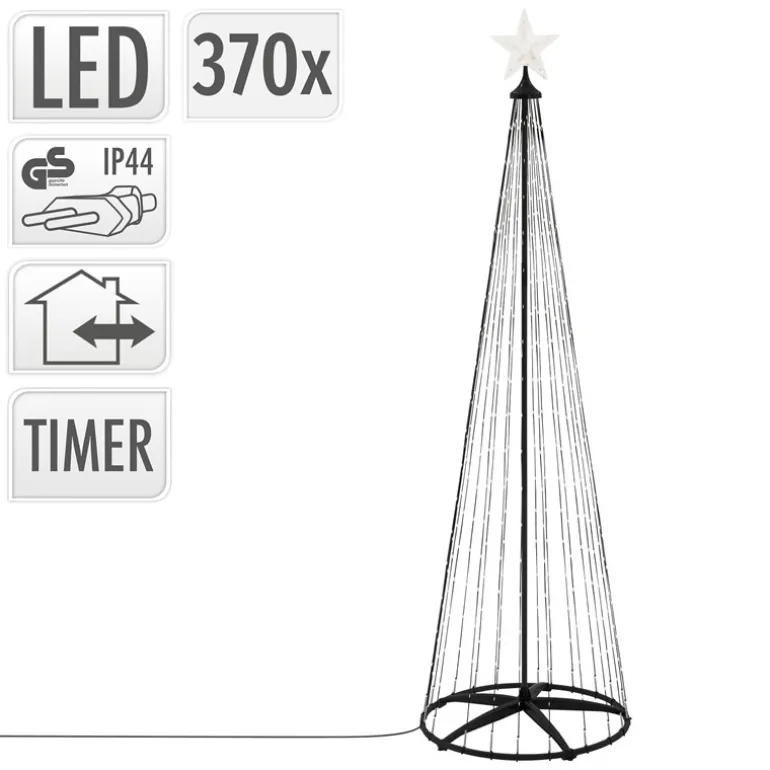 LED Weihnachtsdeko Baum Außen 210 cm mit 370 warmweißen LEDs